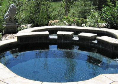 Custom Built Outdoor Spa With Water Feature