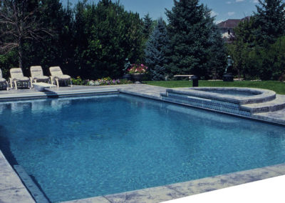Pool With Raised Spa - Grey Plaster